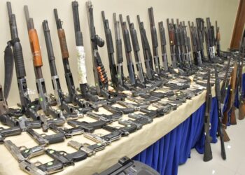 El ministro de Interior y Policía recibe 218 armas ilegales recuperadas en La Vega