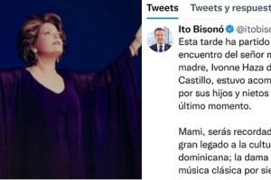 Falleció doña Ivonne Haza, madre del ministro Ito Bisonó