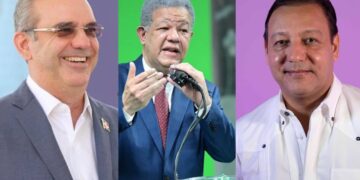 Resultado final de los partidos mayoritarios Abinader 57.45 %, Leonel 29 % y Abel Martínez 10 %
